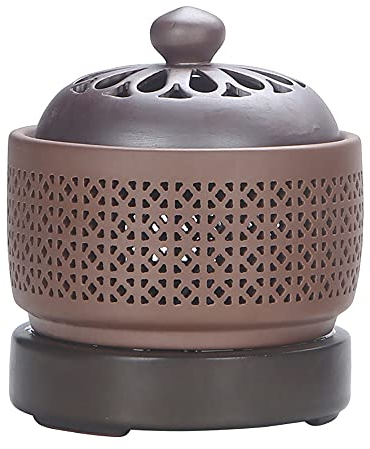 Gaqnzjx Elektronische Aromatherapie Elektrischer Weihrauchbrenner ÄTherisches ÖL Licht 220V Timing Temperatur Einstellung,S