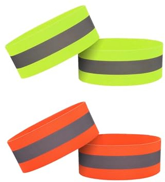 ZEACCT 4 st armband med hög synlighet, cykelreflektor armband, reflekterande bärbara armband, synlighetsreflektor armband, för ridning, löpning, arm eller fotled reflektor remsa