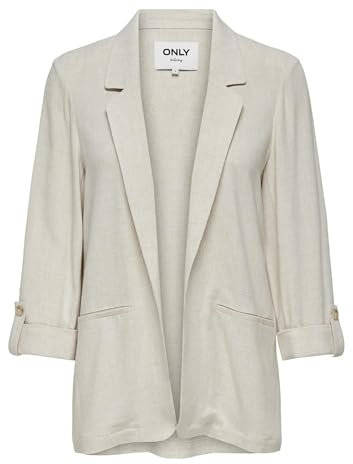 ONLY Onlsiesta 3/4 Open Linen Bl Blazer TLR, Moonbeam, 42 Mujeres