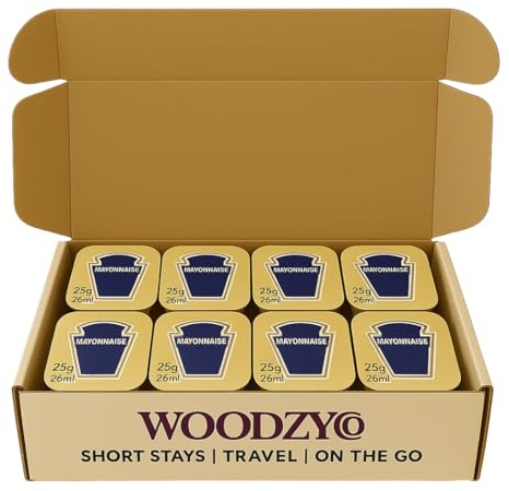 10 x 25 g Mayonnaise Dip Pots - Individually Sealed & Portable – Perfect for Airbnb, Short Stays, Travel, Camping, Takeaways & Restaurants - Great for Dipping