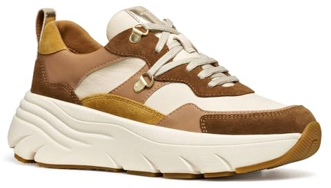 Geox D DIAMANTA Sneaker, Beige, 38 EU, Beige., 38 EU