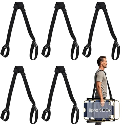 ELFULLY 5 Pack Adjustable Carry Strap, Heavy-Duty Universal Shoulder Sling for Luggage, Bags, Sports Gear, Outdoor Equipment – Hands-Free Carrying Solution