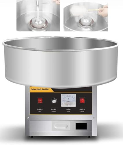 Kommersiell Sockervaddsmaskin, Elektrisk Sockervaddsmaskin, Justerbar Temperatur, för Utomhusfödelsedagsfester, Sockervaddsmaskin för Barn,Silver