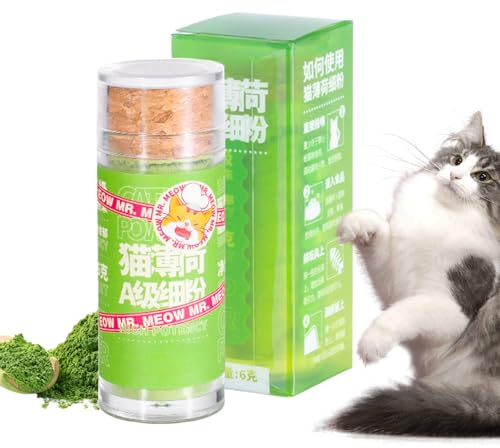 Kattgräs, godis, 6 g, naturligt matsmältningsstöd | kattmynta, naturligt kattgodis | för hårrengöring, matsmältning, hälsa mot tristess för bostadskatter, medelstora och stora