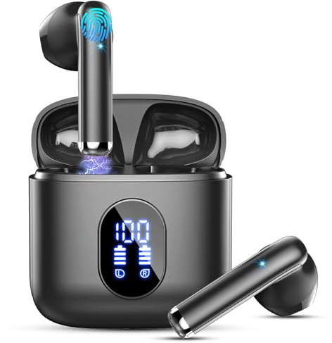 Cuffie Bluetooth, cuffie senza fili Bluetooth 5.4, cuffie in-ear, 2025 cuffie senza fili con 4 microfoni ENC, cuffie con cancellazione del rumore 36 ore di batteria, bassi profondi, USB-C