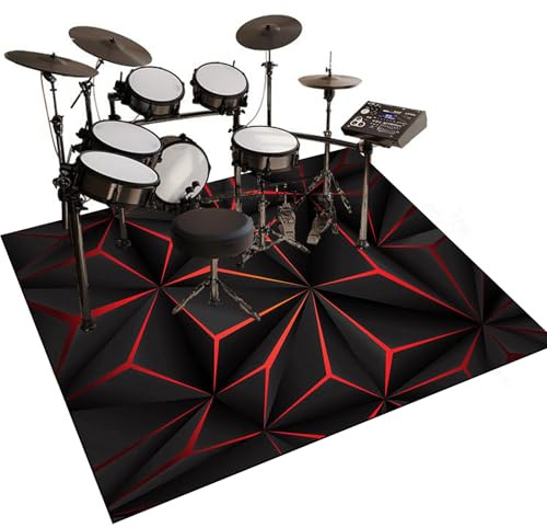 Qesjodfu Schlagzeugteppich Drum Matte Schallschutz Akustik Teppich rutschfest Schalldicht Drum Teppich Schallschutzdecke für Bass Drum Snare Drum Instrumente Teppich Schlagzeug Teppich 170 x 140 cm