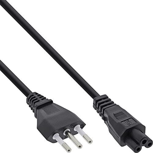 InLine 16656S Netzkabel für Notebook, Italien, 3pol Kupplung, 2m
