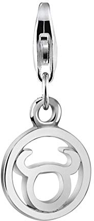 Nenalina Sternzeichen Stier Karabiner Charm Anhänger für Bettelarmband aus 925 Sterling Silber 713294-000