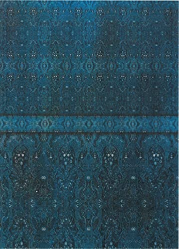 Zita`s Creative Rispapper A3 – blå brocade. Motiv-stråsilke, halmsilkespapper, decoupage papper