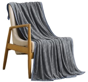 MIULEE Coperta Estiva con Fibra di Raffreddamento Giapponese Arc-Chill Q-Max 0.4 Fresca Morbido Coperta Letto Fresco Entrambi Lati Super Morbido Traspirante 127CMX153CM Grigio