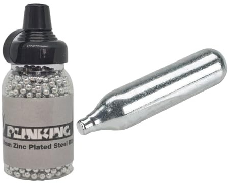 ARMERIAONLINE SINCE 1999 30 Bombolette 1500 Pallini 4 5 in Acciaio Zincato BB 4,5MM per Pistola co2 Gas Softair