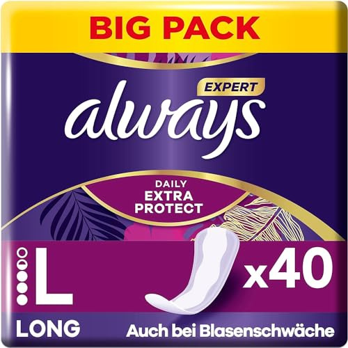 Always Daily Extra Protect Giga Pack Lot de 40 protège-slips pour femme Anti-odeurs Respirant Flexible