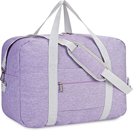 for Easyjet Airlines Cabin Bag 45x36x20 Underseat Foldable Travel Duffel Bag Holdall Tote Carry on Luggage Overnight for Women and Men 30L(Purple (with Shoulder Strap))
