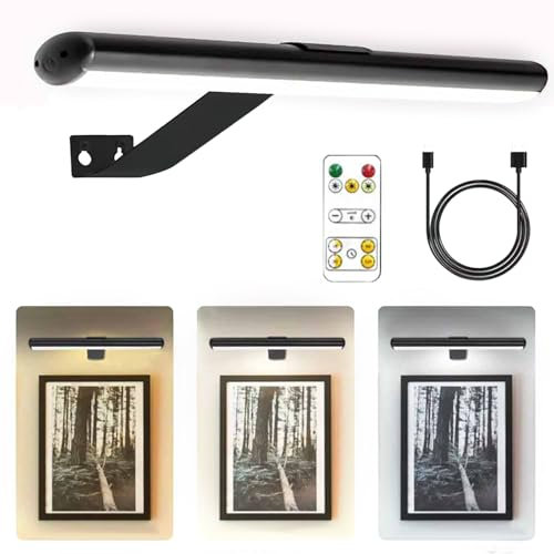 Blendra Picture Lights for wall, 4400mAh Rechargeable Wall Lights indoor, 3 Color Dimmable/Timer Dartboard Light, 30cm Dart Board Lighting with 32 LEDs for Paintings, Reading, Makeuping