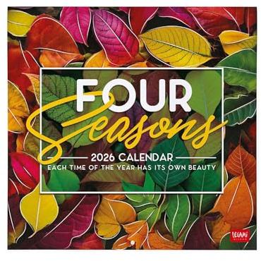 Legami - Calendario de Pared 2026,4 Seasons, Calendario de Pared Grande, 12 Meses y Planificador Anual, en 6 Idiomas, Espacio para Notas, Signos del Zodiaco, Días Festivos Internacionales, 30 x 29 cm