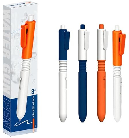 Generisch Witziger Wassersprühstift, 2-In-1 Wasserspeiender Beschreibbarer Stifte, Wasserkampf Spiel, Schulbedarf, Streich Artikel Lustig,Wasser Sprühen Für Pool Garten (4PCS)