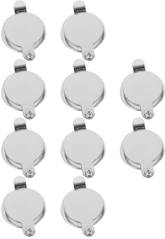 Veemoon Cache-œil de Porte Argenté 16 MM/20 MM Lot de 10 Plaques de Cache-Jonction en Cuivre pour Sécurité Appartement Dispositif Anti-Regard pour Porte D’Entrée