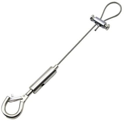 Filo di Sospensione Regolabile per Cornici Kit di cavi for appendere in acciaio inossidabile con fibbia autobloccante, ganci regolabili for quadri, decorazioni da parete, cornici for foto(2mm X 0.5M)