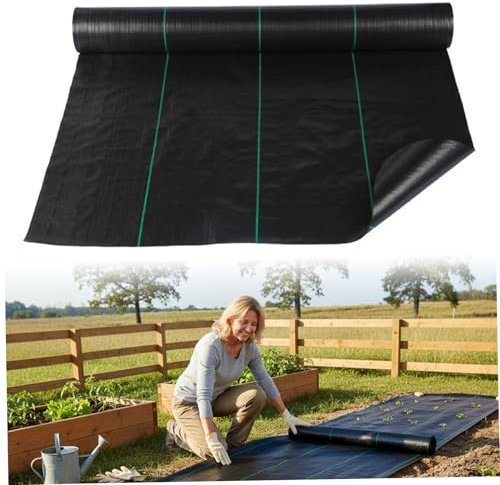 Ginwrek Tessuto geotessile, resistente tessuto anti-erbacce tessuto 1 x 20 m copertura del terreno per giardino, vialetto e cortile, nero
