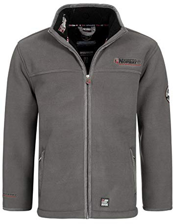 Geographical Norway Ureka Men's Fleece Jacket Fleece Jacket Warm Cozy Lining Lined Size S-XXXL - Grey, L