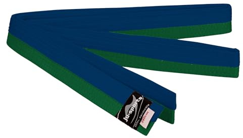 Ju-Sports Budogürtel - grün/blau, Baumwolle I Kampfsport Gürtel Für Budo-Sportarten, Judo, Karate uvm. I Ca. 4 cm breiter Martial Arts Gürtel I 350 cm