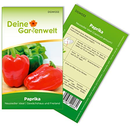 Paprika California Wonder Samen - Capsicum annuum - Paprikasamen - Gemüsesamen - Saatgut für 30 Pflanzen