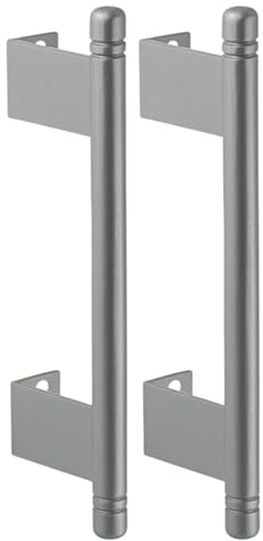Gedotec Möbelgriff Schiebetürstange Griff Metall für Faltschiebetüren - Schieber | Klappschiebetürgriff Stahl Silber matt | 2 Stück - Design Schrankgriff für Falttüren Schrank