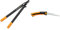 Fiskars PowerGear II Bypass-Getriebeastschere für frisches Holz, Antihaftbeschichtet, 55 cm & Handsäge für frisches Holz, Grobzahnung, Sägeblattlänge: 16 cm, Einziehbar, Schwarz/Orange