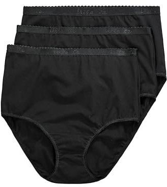 Ulla Popken Damen Slips, 3er-Pack Slip, Schwarz, 50-52