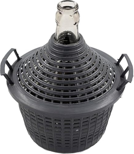 WYSKONT Globo de fermentación con cesta de plástico, globo de cristal, galón, globo de vino, juego de fabricante de vino, recipiente de fermentación, botella de cristal para fermentación, fabricación