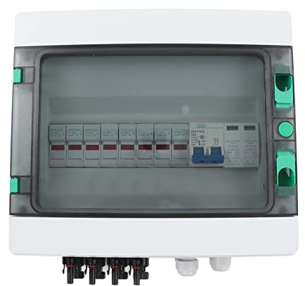 Quadro Combinatore Fotovoltaico a 4 Stringhe con Scaricatore di Sovratensione, Interruttore Automatico CC 1000V 63A Fusibile 15A Scatola Combinatore Solare IP67