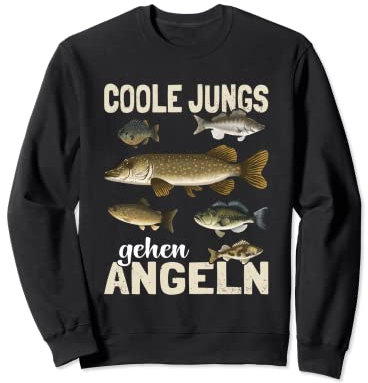 Coole Jungs gehen Angeln lustiges Fische Sportfischer Angler Sweatshirt