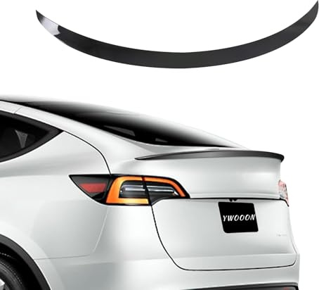 Ywooon Aileron de Coffre Arrière pour Tesla Model 3 Spoiler Wing Performance Couvercle de Lèvre de Coffre Arrière pour Tesla Model 3 2016-2023 Accessoires ABS (Noir Brillant)