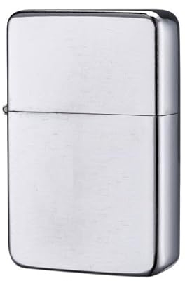 blntackle76 Accendino da tasca, accendino a benzina, accendino in metallo, regalo da uomo, per esterni, campeggio, idea regalo (argento cromato spazzolato)