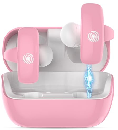 Giveet Auriculares inalámbricos para niños, auriculares de oreja abierta para adolescentes y niñas, auriculares Bluetooth 5.4, micrófono integrado con funda de carga, 5 g, ultraligeros y cómodos,
