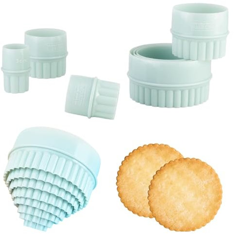 Yingjie Plastic Cookie Cutters, Pastry Cutter Set, Versatile Shapes for Cookies, Biscuits, Mince Pies, Quiches, Tarts