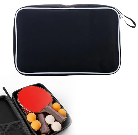 Butyeak Tischtennis Schlägerhülle, Tischtennis Tasche, Tischtennisschläger Hülle, Tischtennisschläger Tasche, Tennisschläger Hülle, Tischtennishülle für 2 Schläger und 3 Bälle, 29x19x6cm