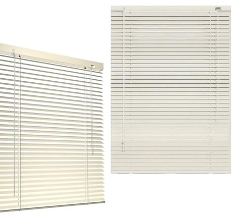 AJTXCSFOQL Personalizado Persianas Venecianas Aluminio Lamas de 25mm, Deslumbramiento Cortinas Horizontales para Ventanas Interiores Oficina Baño Dormitorio, Fácil Instalación(Beige)