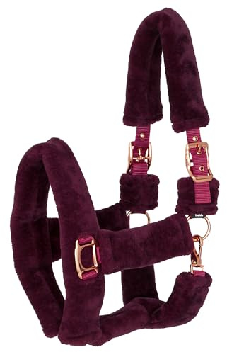 Start Horse Headcollar Stuffed Plush - Adjustable Headcollar Soft for Sensitive Skin, Anti-Rust & Anti-Friction Protection, Strong Nylon for Box, Paddock & Transport (Burgundy, COB (Pure-Blood)