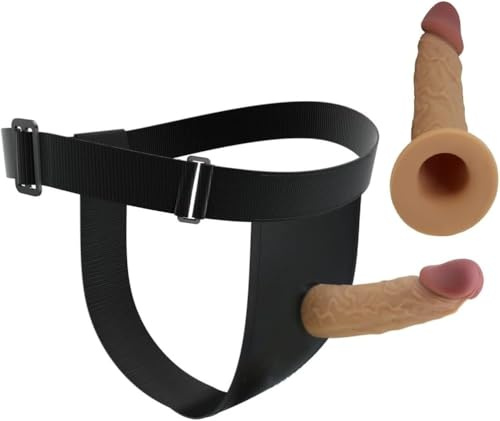 CUPIDO TOYS Strapon cavo in SILICONE indossabile uomo, Dildo indossabile Strap on cintura fallica per Uomo, Pene indossabile vuoto che prolunga pene, Guaina fallica con cintura
