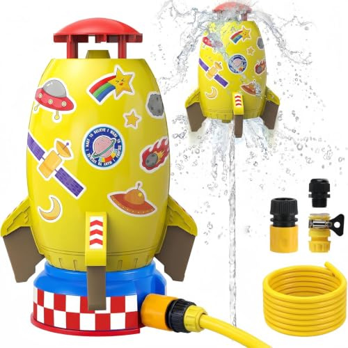 Kezidhp Jeux Exterieur Enfant - Fusée Jeu d'eau Enfant, Lance-fusée à Eau pour Jardin et Pelouse, Cadeau d'anniversaire pour Garçons et Filles de 3 à 14 Ans