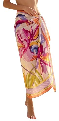 Sarongs for Women Beachwear Chiffon Beach Sarong Wrap Bikini Cover Up Lightweight Beach Coverups for Women UK Swim Cover Ups & Sarongs (Lily)
