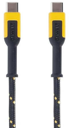 DEWALT Heavy Duty USB C Cable, Jobsite 60 Watt USB C Cable, High Speed Type-C to Type-C, Fast Charge PD USBC Fast Charging Cord for iPhone 16/15 Plus Pro Max, MacBook, iPad, Samsung Galaxy, 4 ft