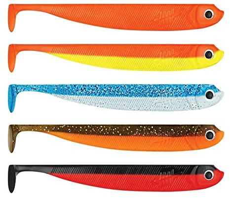 Lieblingsköder 12,5cm Gummifische - 5 Gummishads, Farbe Lieblingsköder:Dorsch-Paket