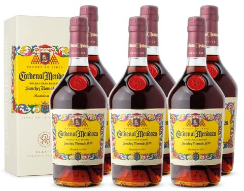 Cardenal Mendoza Clásico Solera Gran Reserva, Brandy de Jerez (6x0,7l) 40% vol-In edler Geschenkverpackung - 15 Jahre im Solera-System gereift, außergewöhnliche Geschmackstiefe