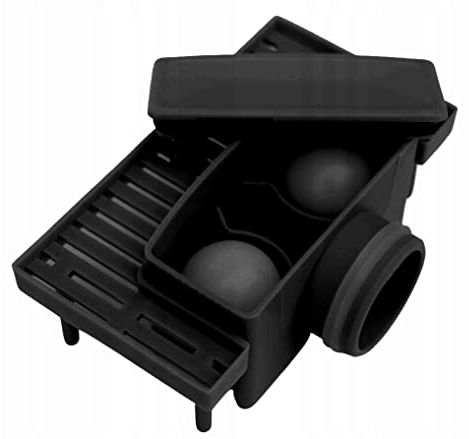 AQUA HEATING Kugel-Siphon Kontrollöffnung Doppelflügel Dichtung Linearer Bodenablauf Wandablauf Seitenablauf Dusche Bodengleich, Kugelverschluss-Siphon NBR Duschrinne Duschablauf 36-38mm Schwarz