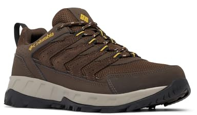 Columbia Men's Strata Trail Low Waterproof, Cordovan/Golden Yellow, 9.5 Wide