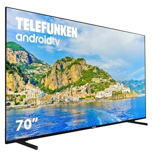 Telefunken 70DTUA724 - Android TV 70 Pulgadas 4K Ultra HD, Diseño sin Marcos, HDR10, Dolby Vision, Bluetooth, Chromecast Integrado, Compatible con Google Assistant, Dolby Atmos