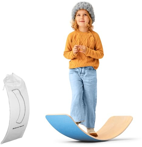 Ultimate Wooden Wobble Balance Board for Kids by bagacootha – Wooden Toddler Toys & Kids Rocker for Endless Play & Imagination | 32 Wobble Balance Board with Felt Base.
