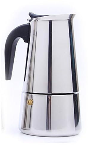 Cafetera espresso de acero inoxidable con percolador superior de 2/4/6/9 tazas, para café italiano real, olla Moka de 2/4/6/9 tazas, acero inoxidable (B-9 tazas/450 ml)